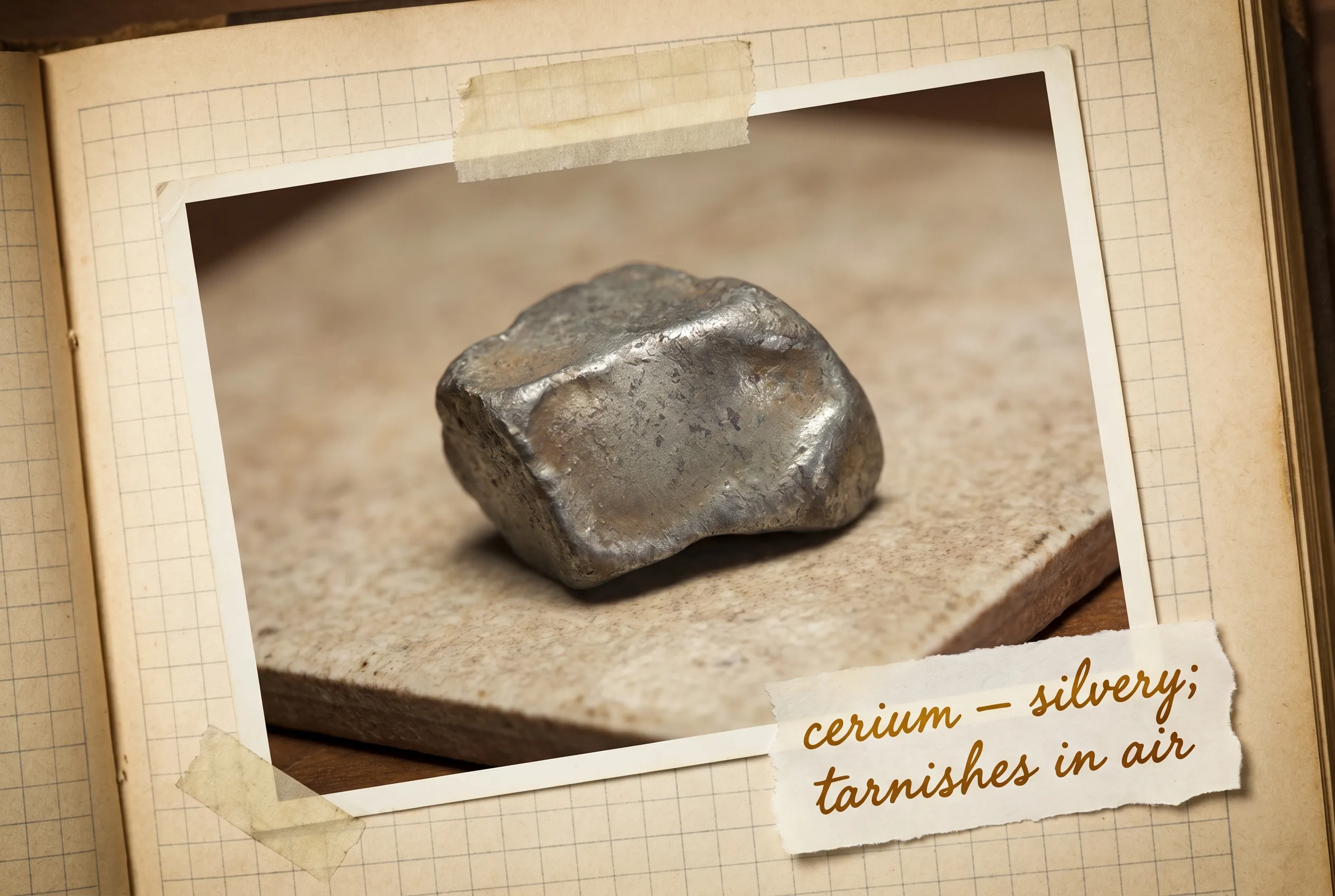 Silvery metal chunk with a dull, slightly tarnished gray surface.