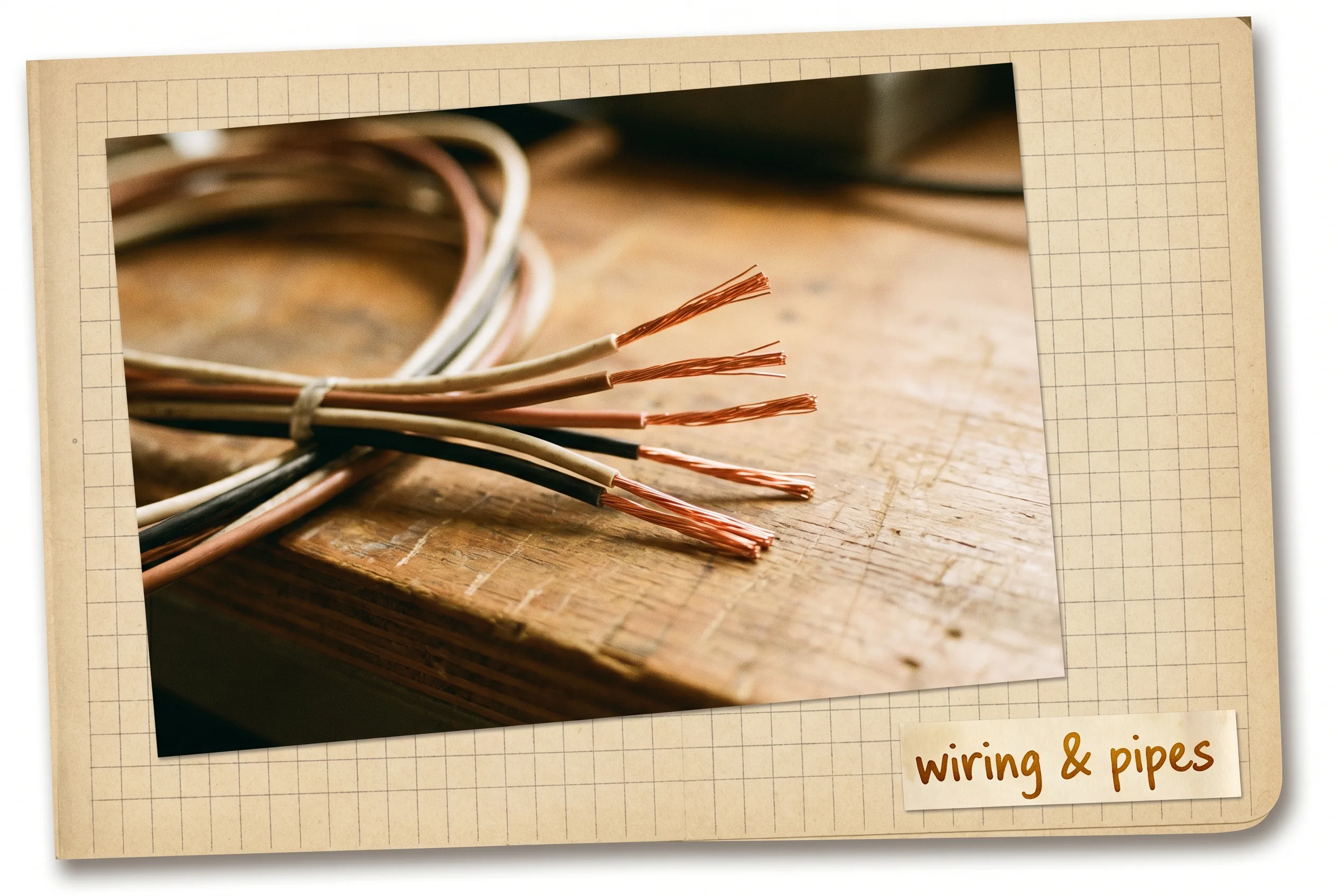 A bundle of stripped wires showing bright bare reddish copper strands.