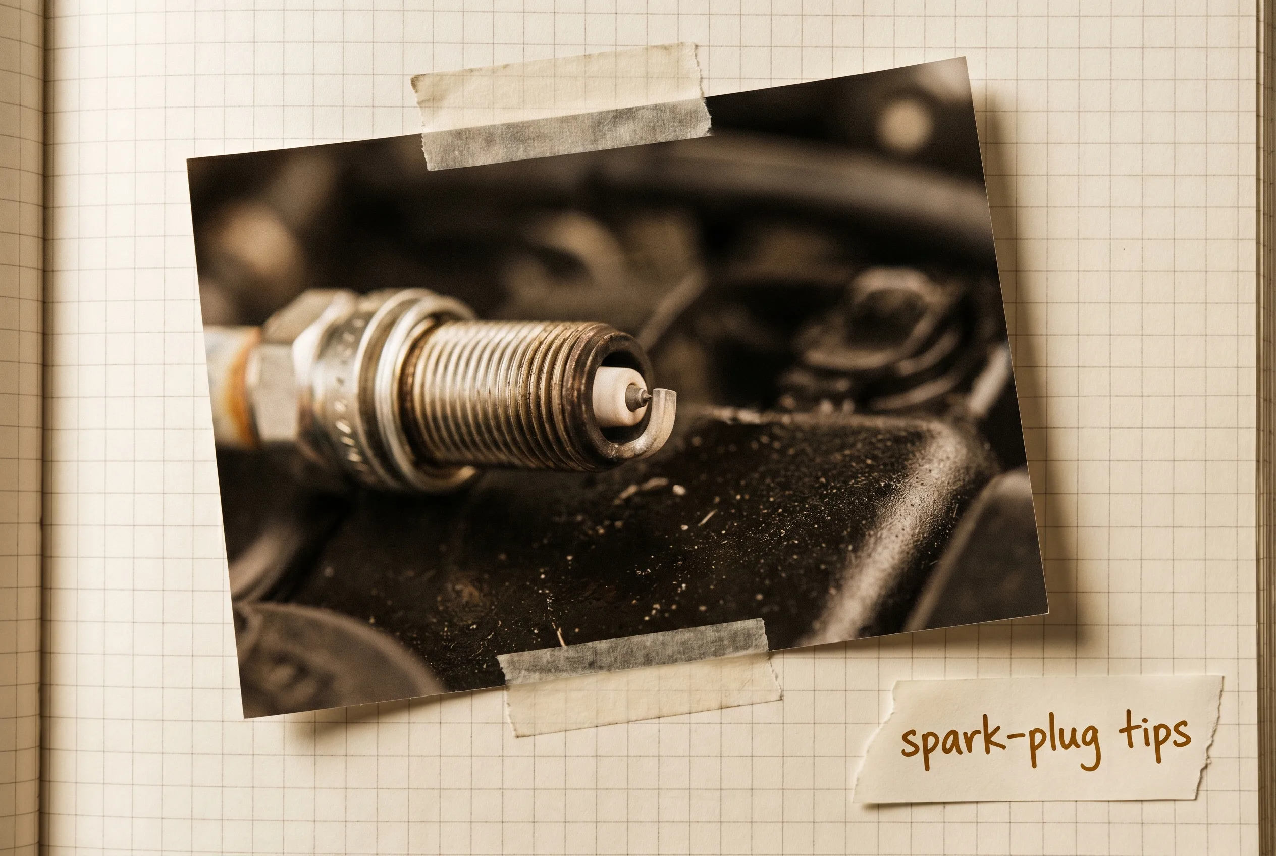 Macro of a spark-plug center electrode capped with a tiny iridium tip on a dark background.