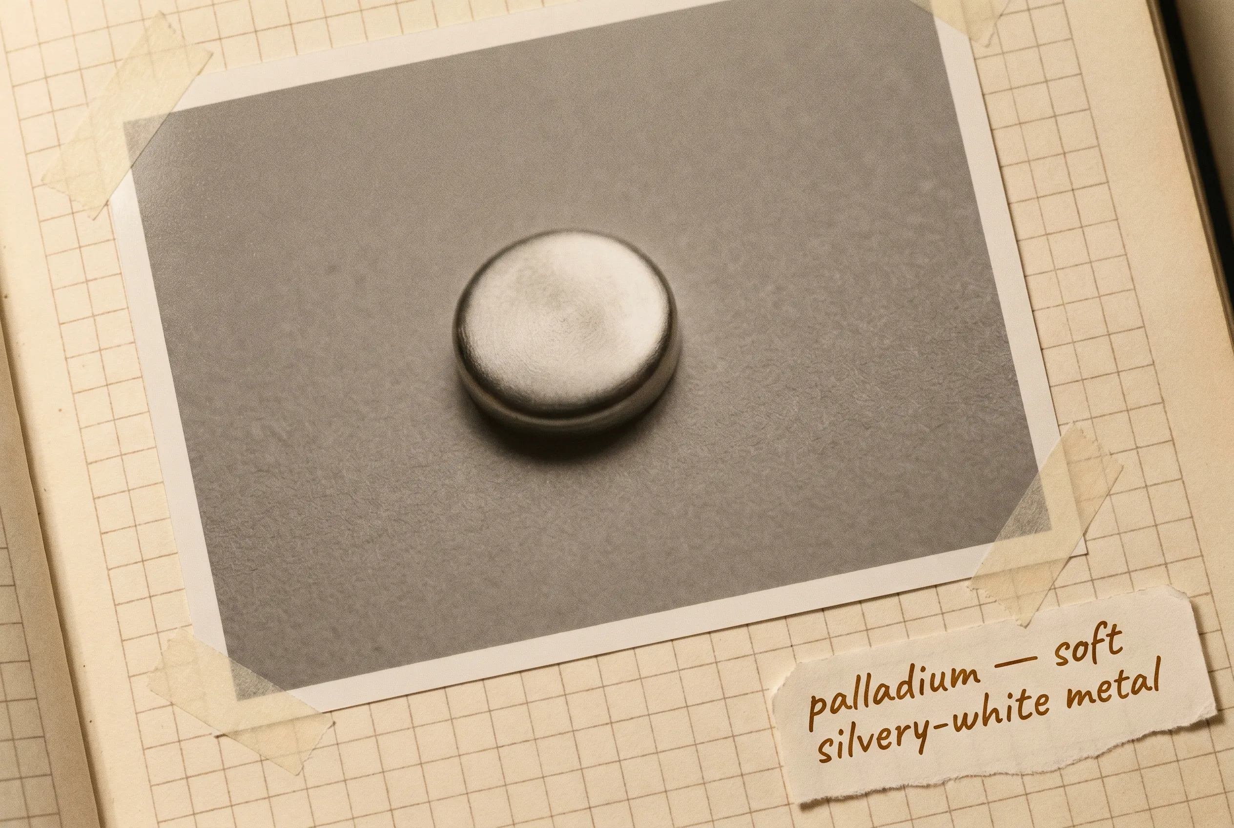 Soft silvery-white metal disc with a satin sheen on a plain surface.