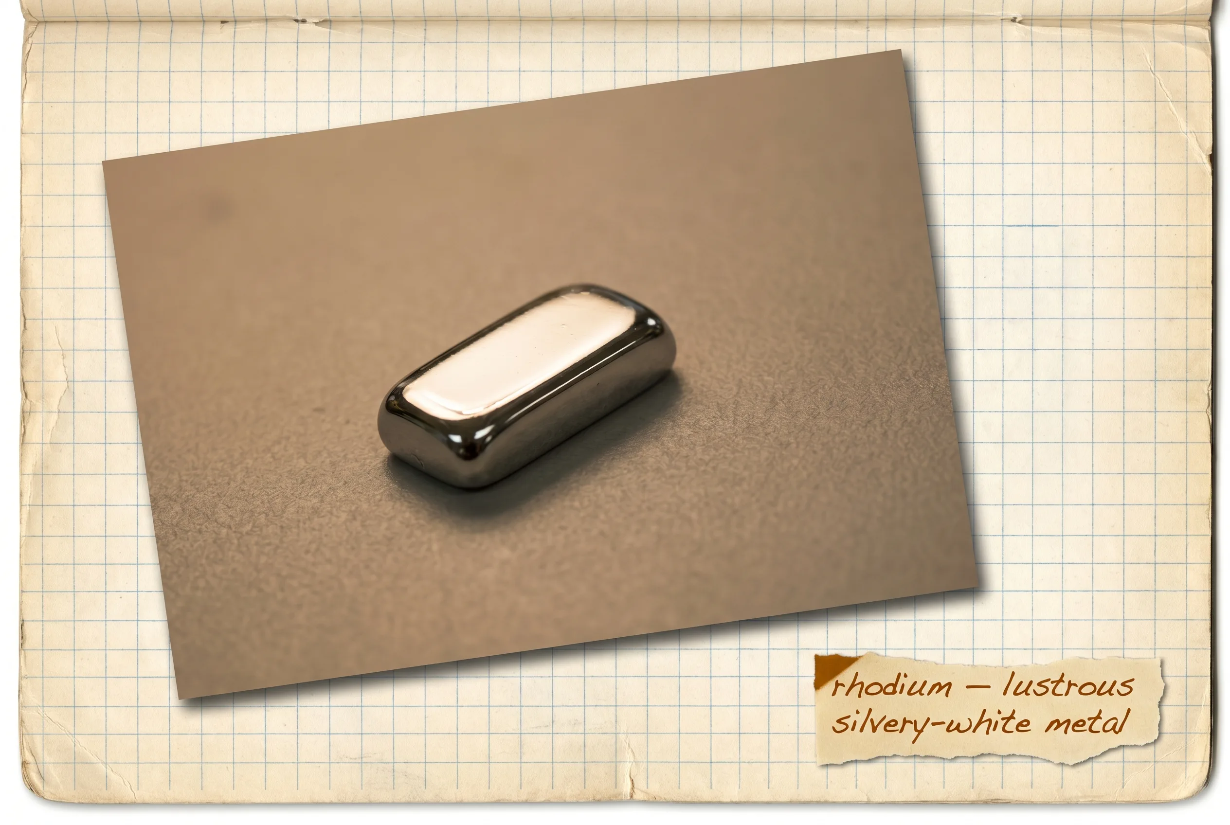 Bright mirror-like silvery-white metal ingot on a plain surface.